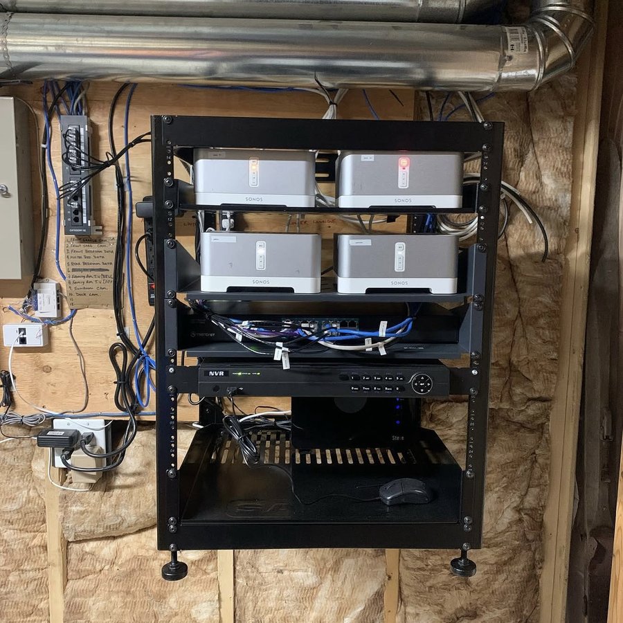Network rack, terminated and tested